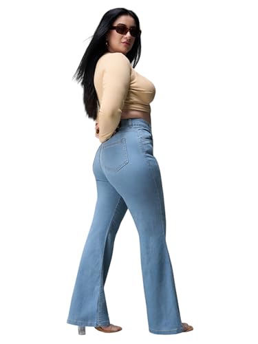 Image of Miss Chase A+ Women's Wide Leg High Rise Regular Length Stretchable Denim Jeans