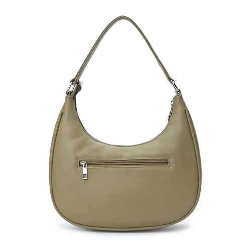 Image of K London Vegan Leather Half Moon Handbag for Girls Suitable for Party, Travel & College Shoulder Bag (Light Green)