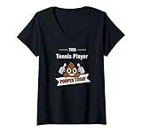 donna tennis player gifts, poop today, funny sarcastic tennis game maglietta con collo a v