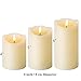 Eywamage Ivory Flameless Pillar Candles with Remote, Flickering Realistic LED Battery Wax Candles Set of 3, Φ 3