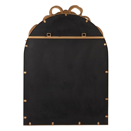 Image of Creative Co-Op Metal Framed Arched Wall Mirror with Bow Accent, Gold Finish,