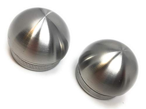 2 pasamanos de acero inoxidable V2A para pared, barandilla de pared, barandilla para escaleras, barandilla (cubierta redonda) Cover