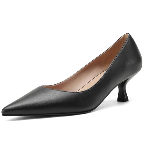 Kitten Heels for Women Pumps Pointed Closed Toe Heels 2 in Low Heel Comfy Formal Work Pumps