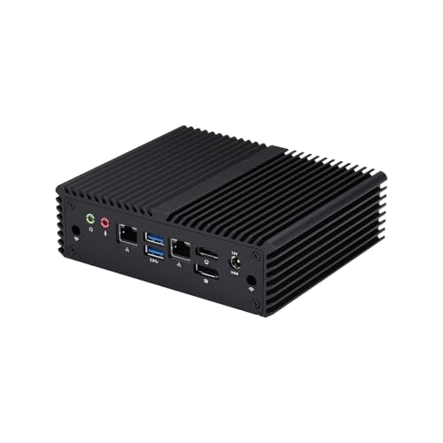 Image of Qotom Fanless Mini Industrial PC Celeron 4305U, 2 LAN, HD+DP, 4 RS232