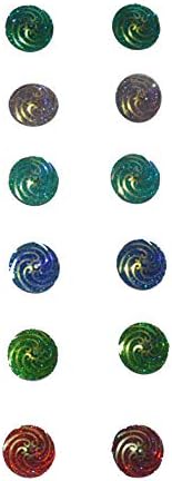 Zaffron Magnetic Scarf Brooch Round Hijab Pin Accessory (Shimmering Spirals (12 pack))
