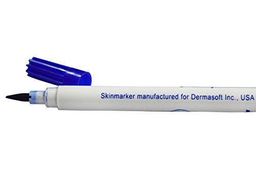Twin Tip Marker For Piercing And Tattoo On Skin (Pack of 50, Blue)