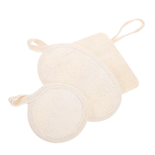 UKCOCO 3 piezas Esponjas de Loofah Natural para Exfoliación Facial y Corporal de Pads Reemplazables y Efectivos para Tipo de para Limpieza Diaria