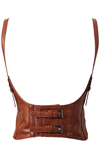 Alivila.Y Fashion Womens Leather Steampunk Underbust Waist Belt Corset AS577-Coffee-L