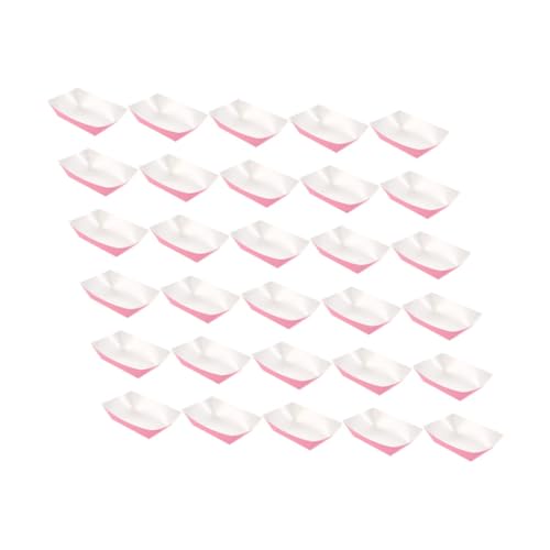 Cabilock 60Pcs Disposable Taco Plates Paper Food Boats for Tacos Appetizers Kraft Trays for Graduation Birthday Easter Parties