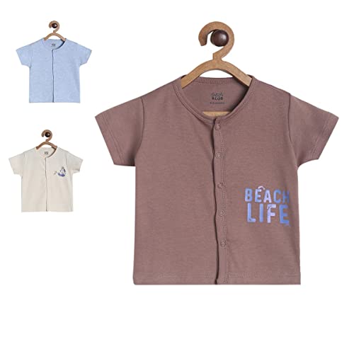 Image of miniklub Infant Boys Pack of 3 Printed Pure Cotton Jhabla