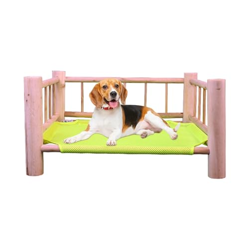 Samuliy Hamaca para gatos, cama elevada para mascotas, cama de madera para gatos, hamaca con almohadilla de tela Oxford, fácil montaje e instalación, cama elevada desmontable para ventana, mesita de
