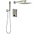 Lava Odoro Modern 2-Setting Square Shower System with Rain Shower Head and Handheld Spray Brushed Nickel, Rainfall Shower Faucet Set Brushed Nickel, Shower Valve and Trim Kit, SF103-BN