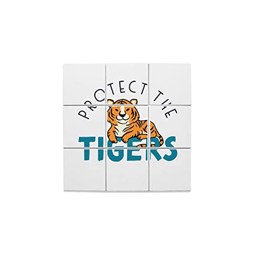 Carreaux Céramique Décoratif Tigres 10,8x10,8 cm Lot de 9