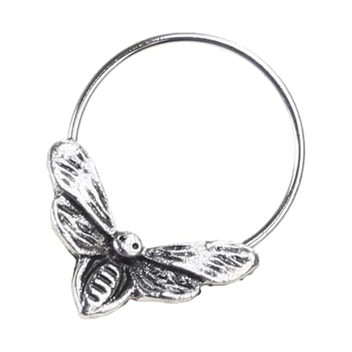 [Mllepjdh] Pieza nasal de polilla de calavera con capa dorada de aleación duradera, ideal para el uso diario o eventos especiales, accesorio nasal diario, フリーサイズ