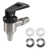 MUGLIO - Dispensador de bebidas de acero inoxidable con mango negro para jarra de café, cubo de té (16 mm)