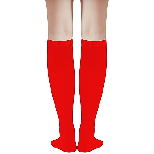 Image of DOOVID Casual Knee High Socks for Women Tube Socks Elasticity Athletic Socks Thin Stripe Knee High Stockings