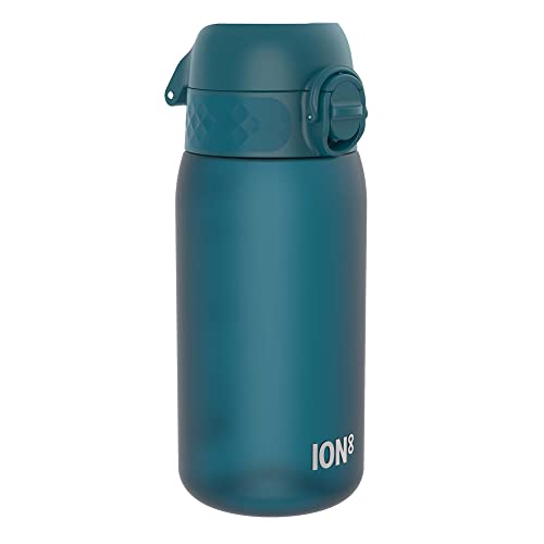 Ion8 Kids Water Bottle, 350 ml/12 oz, Leak Proof, Easy to Open, Secure Lock, Dishwasher Safe, BPA Free, Carry Handle