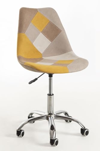 Regalos Miguel - Silla de Oficina Neo Patchwork en Amarillo - Máxima Ergonomía - Ideal para Escritorio y Gaming
