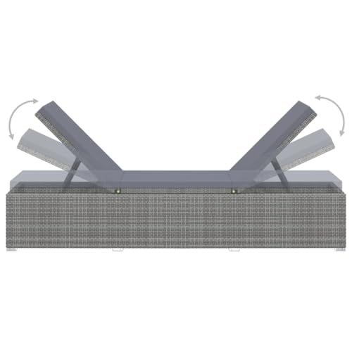 Sonnenliege aus Rattan mit Auflage von Vidaxl für Garten und Terrasse