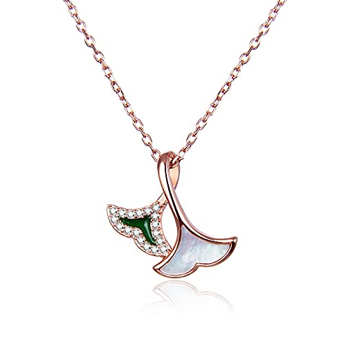 S925 Standard Silver Korean Zircon Necklace Komili Net Red Design Sense Cross Chain Small Fresh Ginkgo Clavicle Chain
