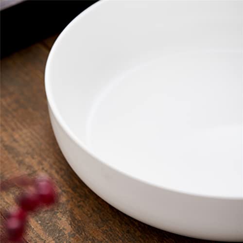 10" Large Serving Bowl, 2.8 Quart Big Salad Bowl, Porcelain White Pasta Bowl, Sturdy Mixing Bowls, Matte Soup Bowl for Family Kitchen,Microwave & Dishwasher Safe (White)