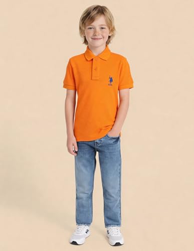 Image of U.S. Polo ASSN. Kids Polo T Shirt for Boys - 100% Cotton, Embroidered Logo, Kids Polo T Shirt for Boys