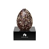 Pietro Macellaro Uovo di Pasqua Artigianale Fondente 75% Ecuador Arriba Nacional ai Petali di Fiori – Cioccolato Premium 500 gr