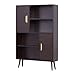 HOMCOM komoda bufet komoda z szufladami wysoka szafka szafa kredens szafka na buty regał kuchenny szafka kuchenna z 2 drzwiami 5 przegródek orzech 80 x 23,5 x 123 cm