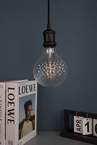 Harwez Vintage Edison Led Bulbs, Dimmable 4W Globe G125/G40, 2200K Warm White Ambient Mood Lighting For Decoration, Squirrel Cage Filament, Clear Figure Glass Led Light Bulbs, E26 Medium Base, 1 Pack #TOP5