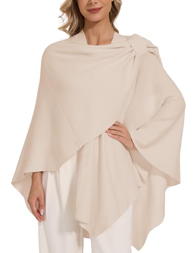 LuckyBelle Women's Crossover Shawl Wraps Open Front Poncho Cape Elegant