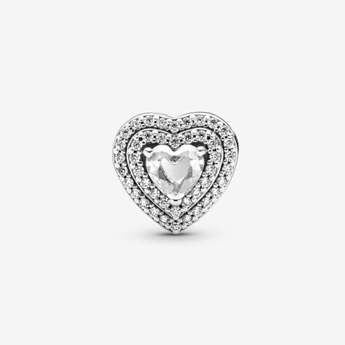 PANDORA Sparkling Leveled Hearts Charm - Gift for Her - Compatible with PANDORA Moments - Sterling Silver with Cubic Zirconia - With Gift Box3