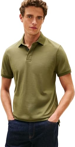 Tommy Hilfiger Herren Poloshirt Kurzarm Hidden Placket mit Knopfleiste, Grün (Dark Artichoke), XL – Ansicht 1