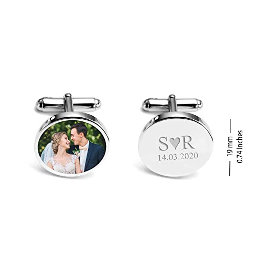 Mancuernillas personalizadas con foto grabada para hombre miniatura 5