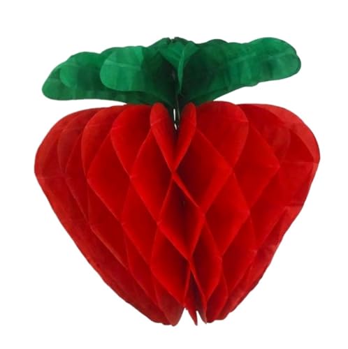 HDICUHNANU Farolillos de Colgantes 15 Farolillos De Papel Colgantes con Forma Panal Abeja Y Frutas For Decoración Fiestas Cumpleaños Tradicionales Chinas(Rot,20cm)
