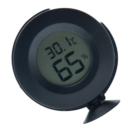 POPETPOP Reptile Hygrometer Humidity Meter for Turtle Box Sturdy Electronic Thermohygrometer Accurate Temp Humidity Suction Cup Mount