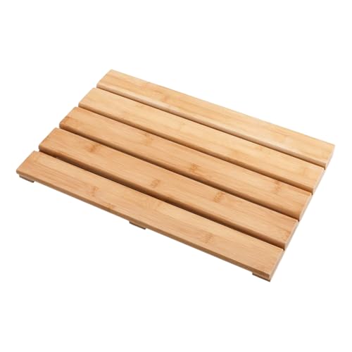 Wansiman Tapete De Ducha De Madera,Alfombrilla De Madera,Tarima Ducha De Bambú Antideslizante,Tarima De Ducha Y BañO Flexible,Pies Antideslizantes,Resistente A La Humedad,para Ducha