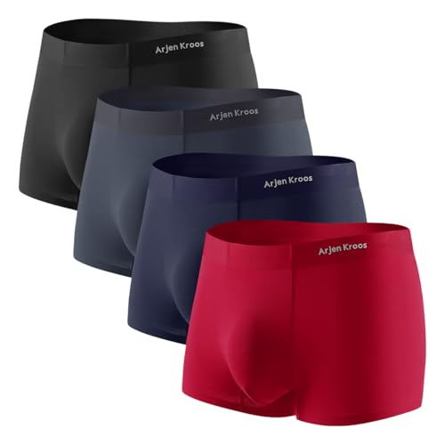 Arjen Kroos Men's Modal Underpants Breathable Microfiber Underwear Trunks Ice Silk Boxer Briefs