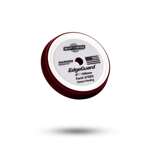 Image of Buff and Shine - EdgeGuard Foam Buffing Pads - Maroon - 6 inch Medium Cut Pad - Pack of 2