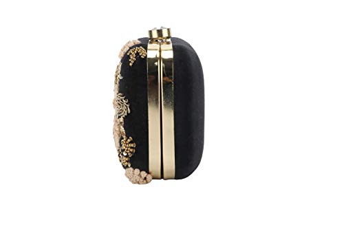 Image of Umera clutch entire heavy embroidery and is a stunning Women' Evening Clutch Purse with Detachable Chain Strap Closure Handbag Suitable for Weddings Proms Night Out Luxury Glam Handbag