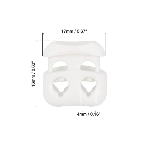 PATIKIL Cord Locks, 30 Pack Oval Spring Toggle Stopper for Drawstring Bag Shoelaces White, 16x17mm - Image 2