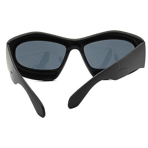 Fashion Blue Mirror Y2k Sunglasses For Women Vintage Oversized Cat Eye Sun Glasses Men Hip Hop Punk Eyewear Female Shades4