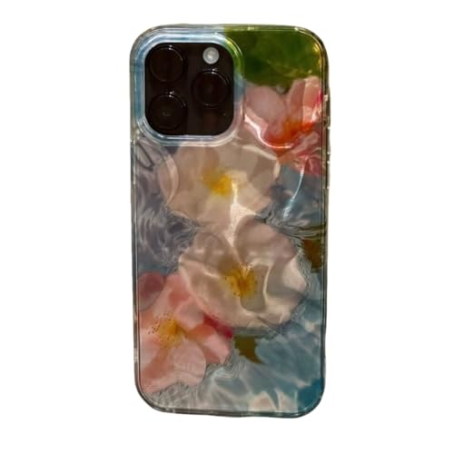 GuoDuo iPhone�p �ԕ� �t�����[�f�U�C�� �������̂���f�� ���ʂ̂悤�Ȍ��� �s���N�ƃu���[�̃J���[ ����g���ɍœK �������� �A�C�t�H��14 iPhone16/15 ProMax�Ή��i�F1�Ccase17pro)