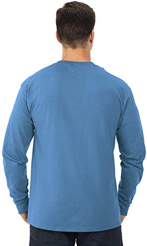 Image of Fruit of the Loom Men's Long Sleeve Cotton T-Shirt (X-Large, Charcoal Heather Grey)