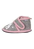 Sterntaler Baby Mädchen Hausschuhe Baby Hausschuhe Pinguin & Eisbär Babyschuh - Hausschuhhe Baby - Low-Top Babyschuh Kunststoff Sohle - rauchgrau, 26