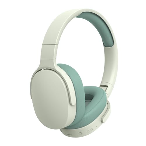 Auriculares inalámbricos sobre la oreja, auriculares para juegos, auriculares Bluetooth, auriculares estéreo 5.1 compatibles con Bluetooth para el hogar, oficina, teléfono celular (verde)