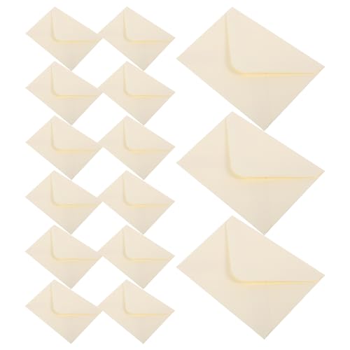 ledmomo 100個結婚式招待状用エレガント無地信封 米白色 小型ビジネス封筒 多用途グリーティングカード対応 簡約欧式デザイン