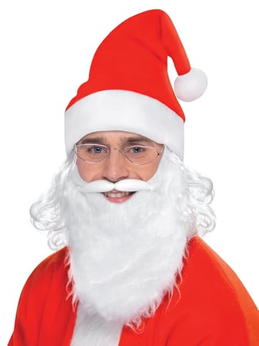 Includere Kit Babbo Natale, Bianco, con barba, occhiali e cappello con capelli
