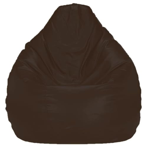 Image of Casa Copenhagen Premium Leather Bean Bag Chair, Filled with Beans | Capacity: Upto 7 Ft Height, 200 KG Weight | 4XL | Coffee Brown