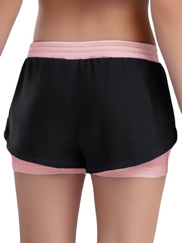 easyforever Double-Layer Athletic Bottoms for Kids Girls 2-in-1 Elastic Waist Shorts for Fitness Activewear2