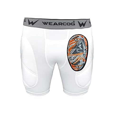 WEARCOG Softball Sliding Shorts for Girls & Boys, Youth Padded Sliders Shorts for Baseball with Athletic Cup | (Small, White) Cover